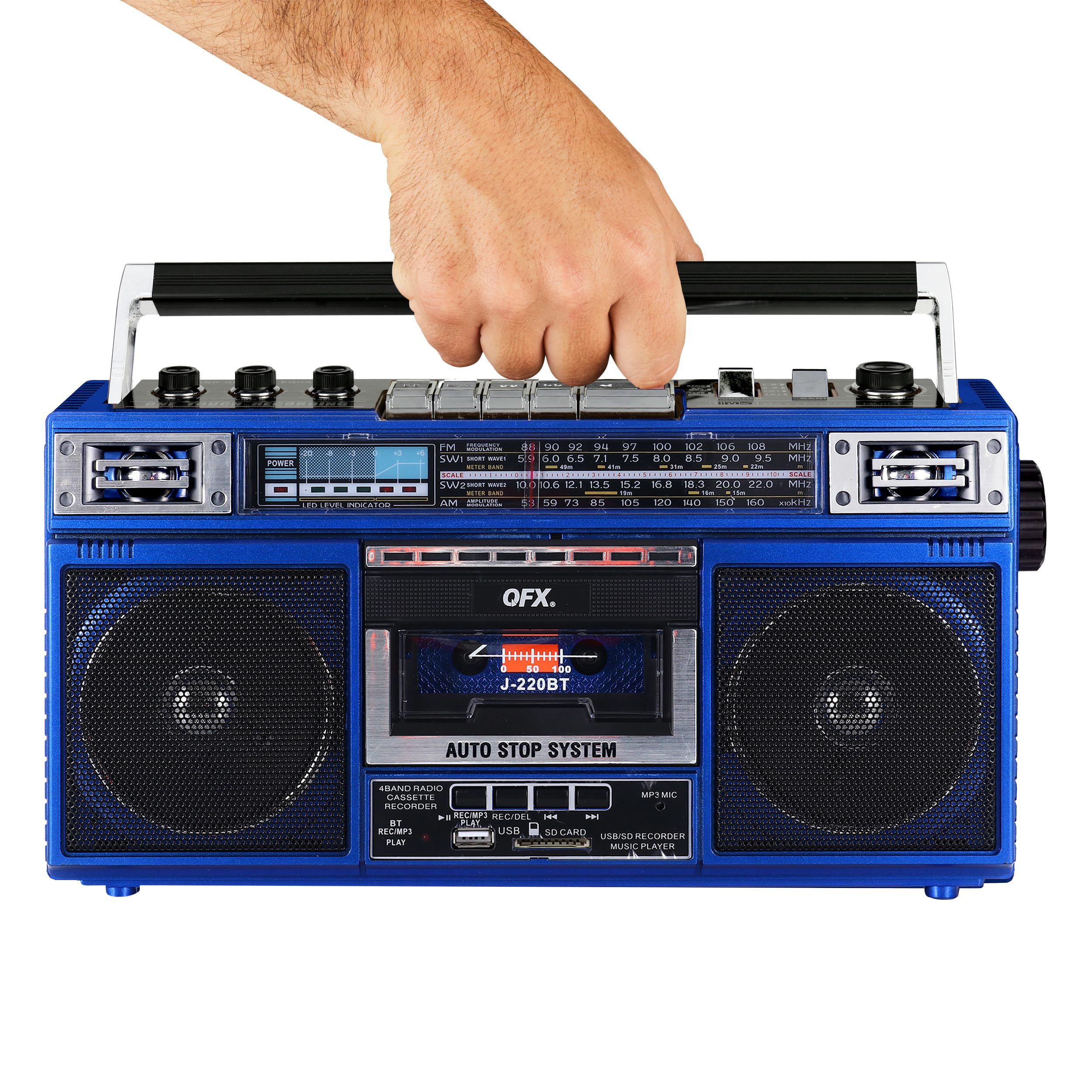 90年代 QFX J-220BT レトロカセットレコーダープレーヤー ラジカセ Amazon.com: QFX J-220BT Boombox MP3 Conversion from Radio to
